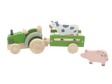 Wooden Tractor with Farm Animals