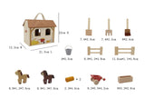 Portable Wooden Horse Stable Playset