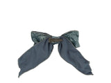 Velvet Clip On Bow - Blue