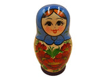 Babushka Doll - Village Traditional - 7 Piece Set - Blue Scarf