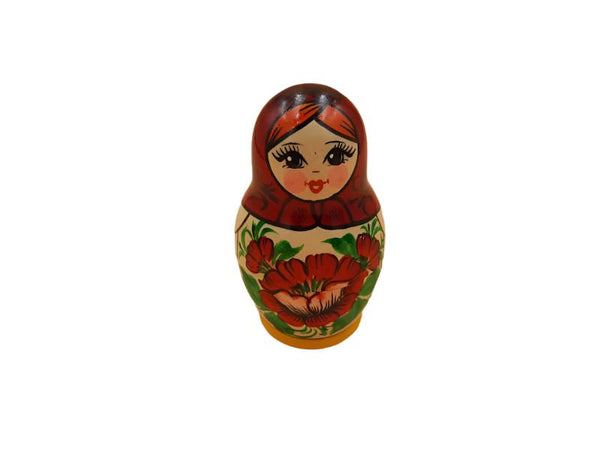 Babushka Doll - Village Traditional - 6 Piece Set - Red Scarf