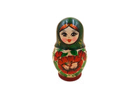 Babushka Doll - Village Traditional - 6 Piece Set - Green Scarf