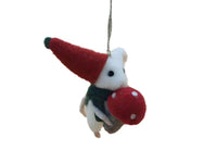 1 x Snowy Christmas Mouse - Holding Toadstool OR Holding Bell & Branches