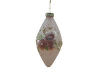 1 x Floral Applique Glass Bauble - Onion OR Teardrop