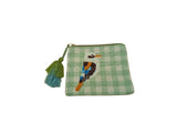Russel Embroidered Cotton Pouch - Kookaburra - Mint