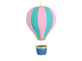 Mache Hot Air Balloon Large Pink Multi Stripe