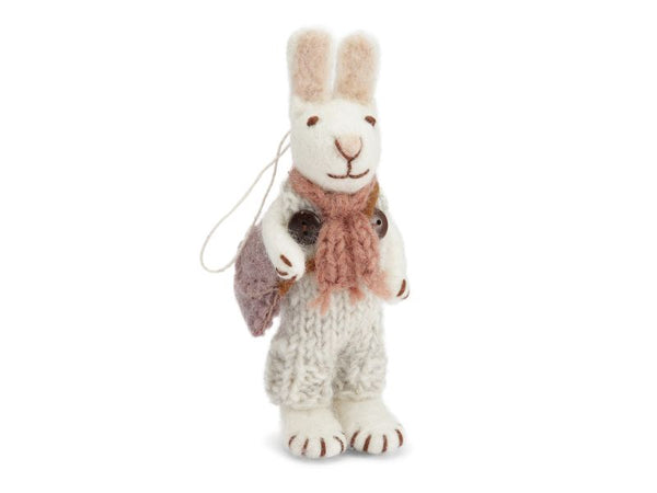 Bunny - Felt - Overalls, Rose Scarf & Bag