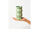 Palma Green Stripe Vase - Jones & Co
