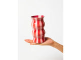 Palma Red Pink Stripe Vase - Jones & Co