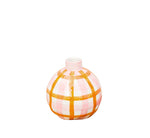 Bud Vase - Pink and Orange Gingham - Ball Shape - Noss & Co