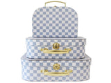 Kids Carry Case - Blue Check - Small - Alimrose