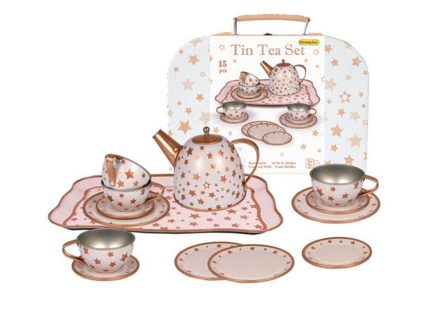 Tea Set - Tin - Copper Star - Suitcase