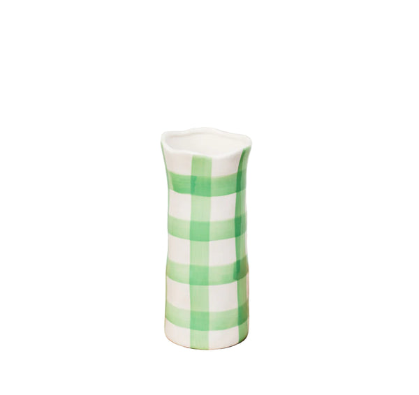 Vase - Mint Green Gingham - Small - Noss & Co
