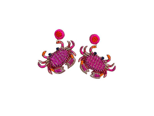 Earrings - Beaded Crab