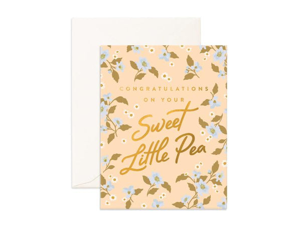 Greeting Card - Sweet Pea Broderie
