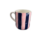 Mug - Pink and Navy  Stripe - Noss & Co