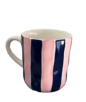 Mug - Pink and Navy  Stripe - Noss & Co