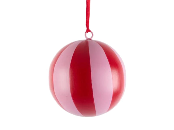 La Dolce Vita Striped Iron Bauble - Small - Red/Pink