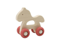 1 x Wooden Grip Animal with Silicone Wheels