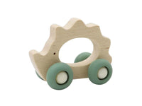 1 x Wooden Grip Animal with Silicone Wheels