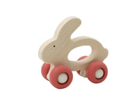 1 x Wooden Grip Animal with Silicone Wheels