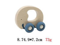 1 x Wooden Grip Animal with Silicone Wheels