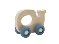 1 x Wooden Grip Animal with Silicone Wheels