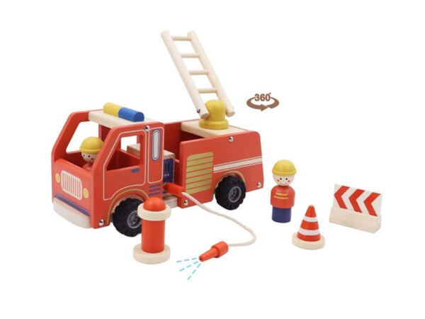 Wooden Fire Engine Playset