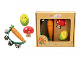 Wooden Veggie 3 piece Musical Set - Carrot, Mushroom & Corn