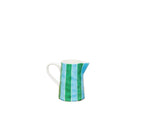 Milk Jug - Green & Cornflower Stripes - Noss & Co