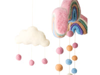 Mobile - Hand-Made - Felted Rainbows