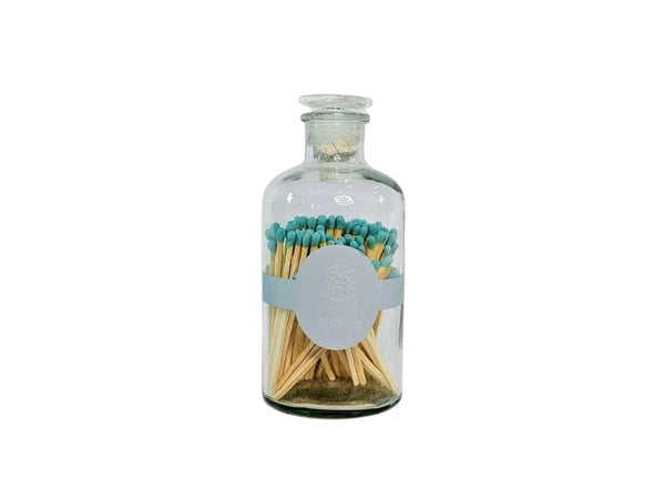 Matches in Glass Jar - Duck Egg Blue