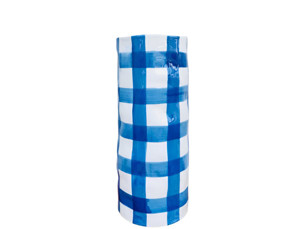 Vase - Classic Blue Gingham - Medium - Noss & Co