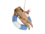 Dog in Tube Hanging Tree Decoration