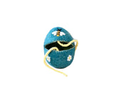Felt Egg Cover - Blue with Bee Motif