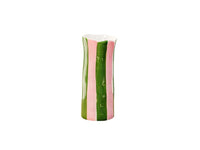 Vase - Pink & Green Stripe - Medium - Noss & Co