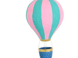 Mache Hot Air Balloon Large Pink Multi Stripe