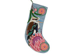 Christmas Stocking - Kookaburra on a Light Blue Background