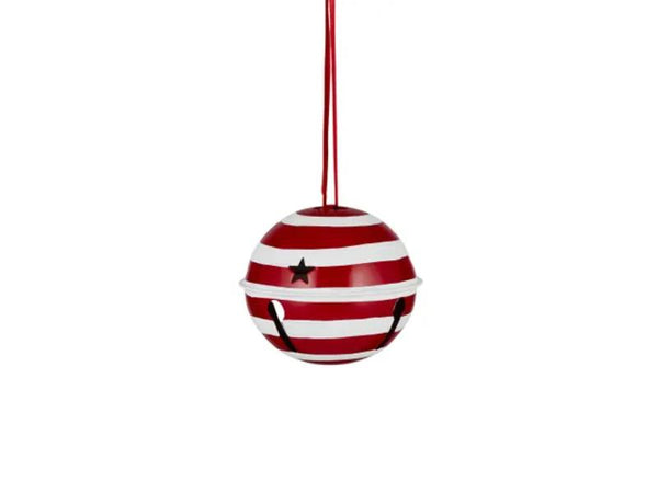 Hanging Metal Bell - Candy Striped - Large