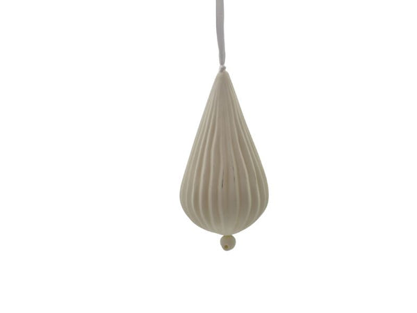 Hanging Porcelain Teardrop - Chalk