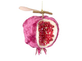 Luxe Beaded Pomegranate Tree Decoration - Plum