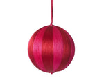 Silk Stripe Bauble - Medium - Fuchsia & Red