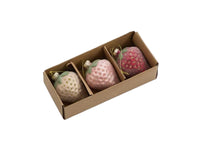 Sugared Ombre Strawberries Decoration - Set of 3