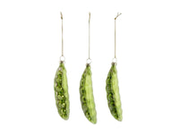 Sugared Peas in a Pod Decoration - Set of 3