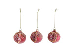 Sugared Pomegranate Decoration - Set of 3