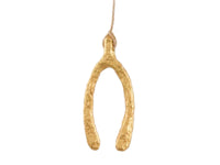 Mache Lucky Wishbone Tree Decoration Gold