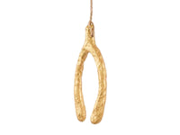 Mache Lucky Wishbone Tree Decoration Gold