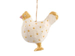 Mache Gold Spotty Chicken Tree Decoration