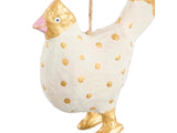 Mache Gold Spotty Chicken Tree Decoration