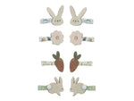 Hair Clips Easter - Bunny & Flower - Set of 8 - Mimi & Lula